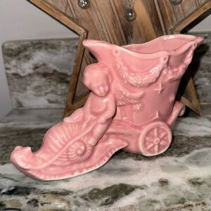 Vintage Cherub Pink Vase